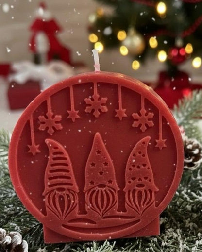 Bola de Navidad Plana con gnomos